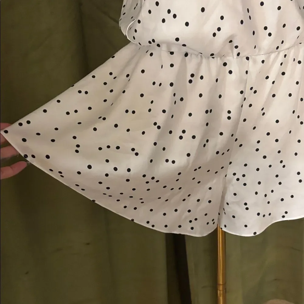 Kate Spade White and Black Polka Dot romper, XL